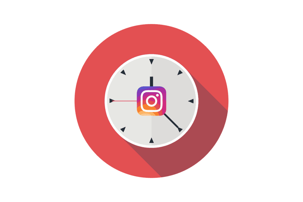 Graphic icon of clock and instagram