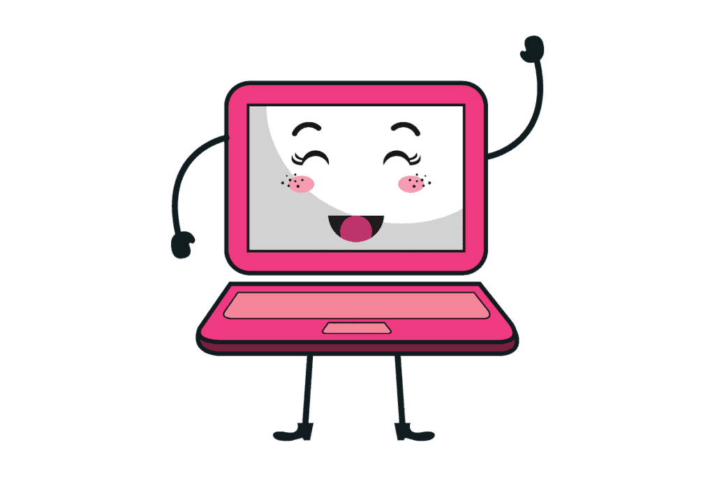 Graphic of kawaii laptop