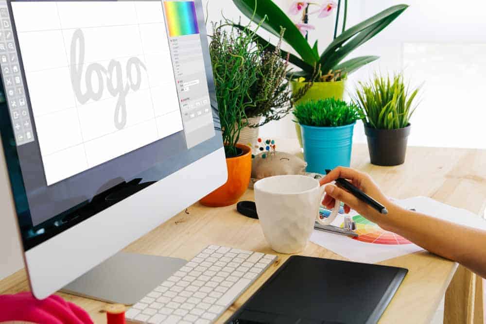 logo designer designing a logo