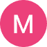 a pink circle with the letter m on it.