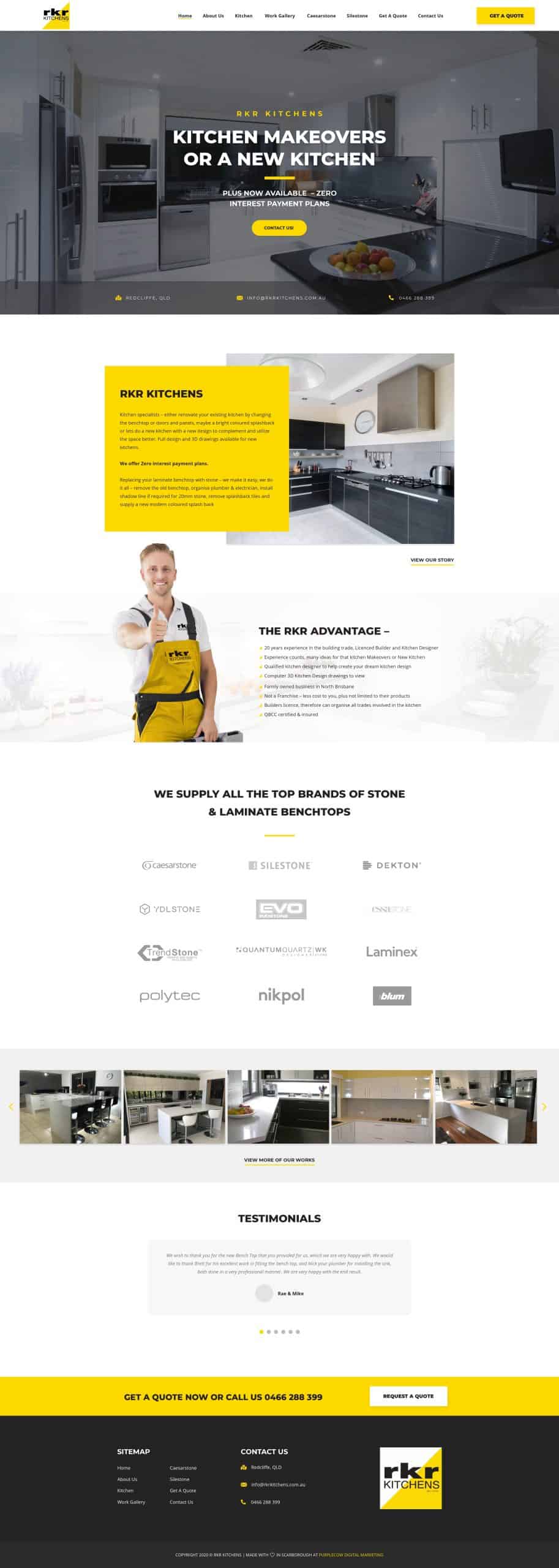 tradies website rkr kitchens