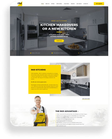 tradies website RKR KITCHENS HOMEPAGE INITIAL