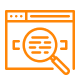 A computer screen used for Keyword & Competitor Analysis with a magnifying glass.