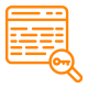 Keyword analysis using a magnifying glass on a computer screen.