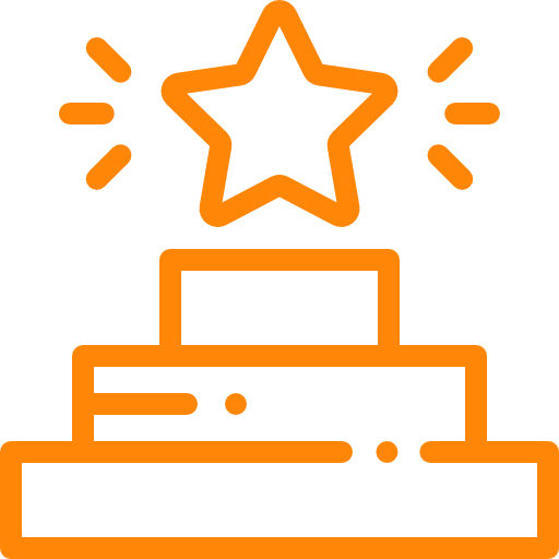 An orange icon with a star on top of it for Digital Marketing Services.