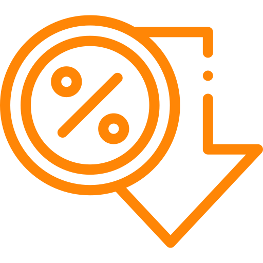 An orange magnifying glass icon for Digital Marketing services.