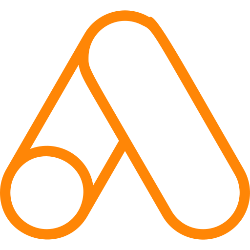 A digital marketing logo featuring the letter A in black and orange.