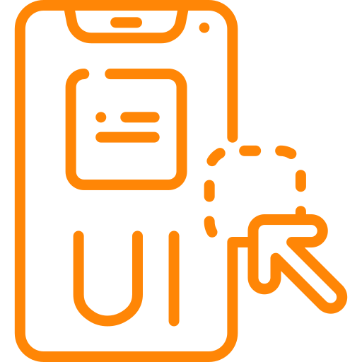 An orange UI gas pump line drawing.